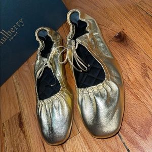 Mulberry London Gold Tie Shoes